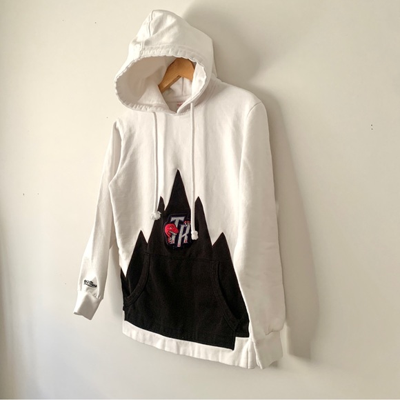 Mitchel & Ness Toronto Raptors White and Black Logo Pullover Hoodie Men Sz Small - Picture 2 of 13